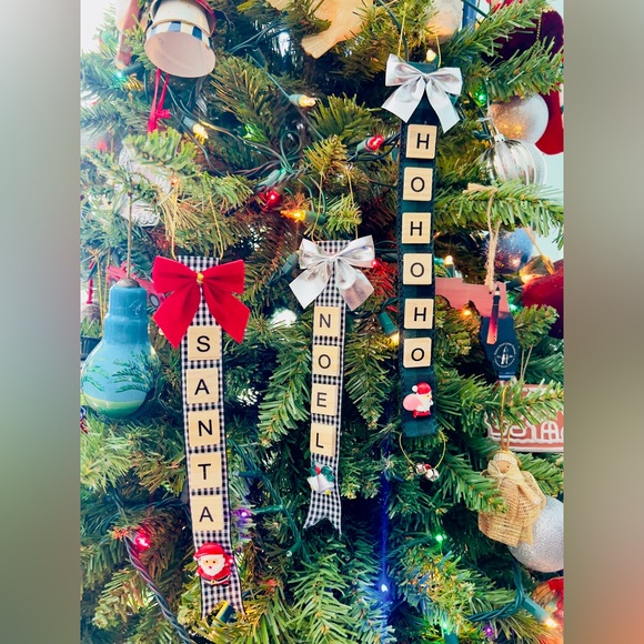 Handmade Scrabble Tile Christmas Ornament – Custom Holiday Word Décor - Picture 14 of 14